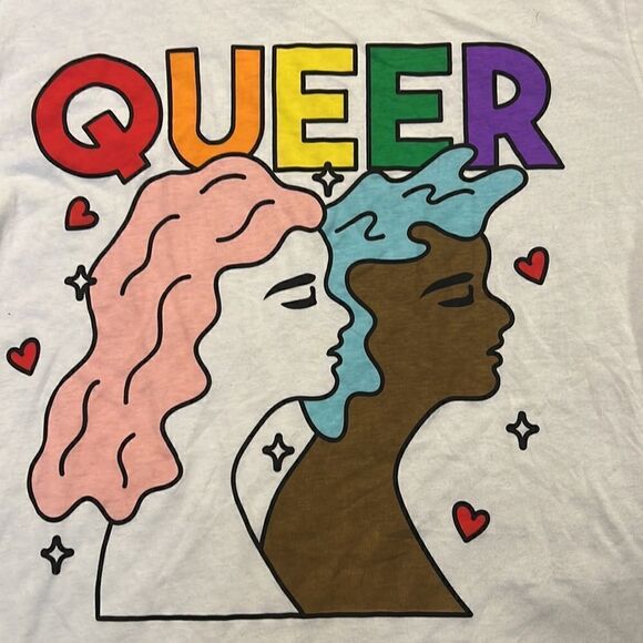 PRIDE Adult Queer Short Sleeve T-Shirt - White - Picture 4 of 5